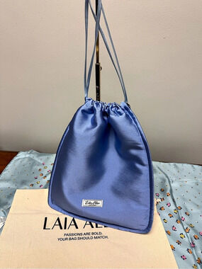 Laia Alen Bolsito Clara Sky Blue Drawstring Shoulder Bag